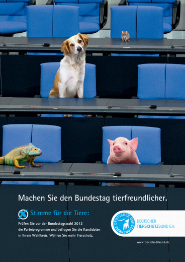 Bundestagswahl 2013 - Tierschutzplakat