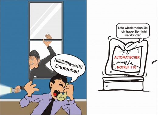 Polizei-Computer-Notruf (Computergrafik: Karl-Heinz Sobierajski)